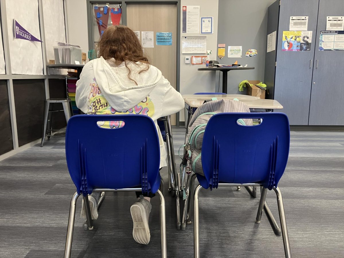 A student works alone. 54.5% of students at Sylvan Hills have felt 'unseen' in the school setting. 