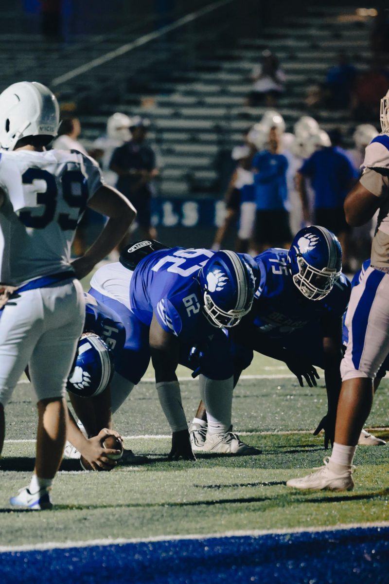 Sylvan Hills JV football offense, lines up for an extra point after a touchdown against Sheridan. 